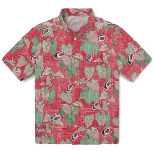 Carolina Hurricanes Hawaiian Shirt - Anthurium Overlay
