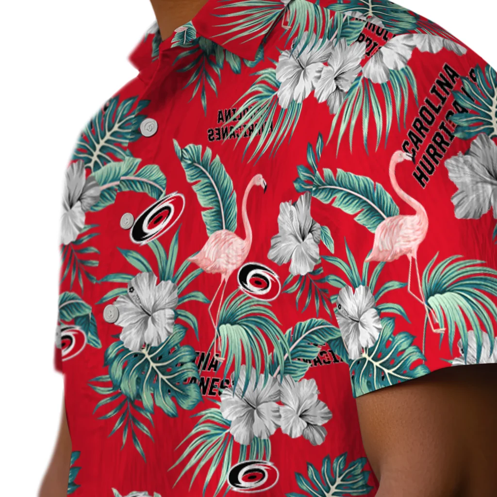 Carolina Hurricanes Hawaiian Shirt - Flamingo and Hibiscus 8 Carolina Hurricanes Hawaiian Shirt - Flamingo and Hibiscus - Image 8