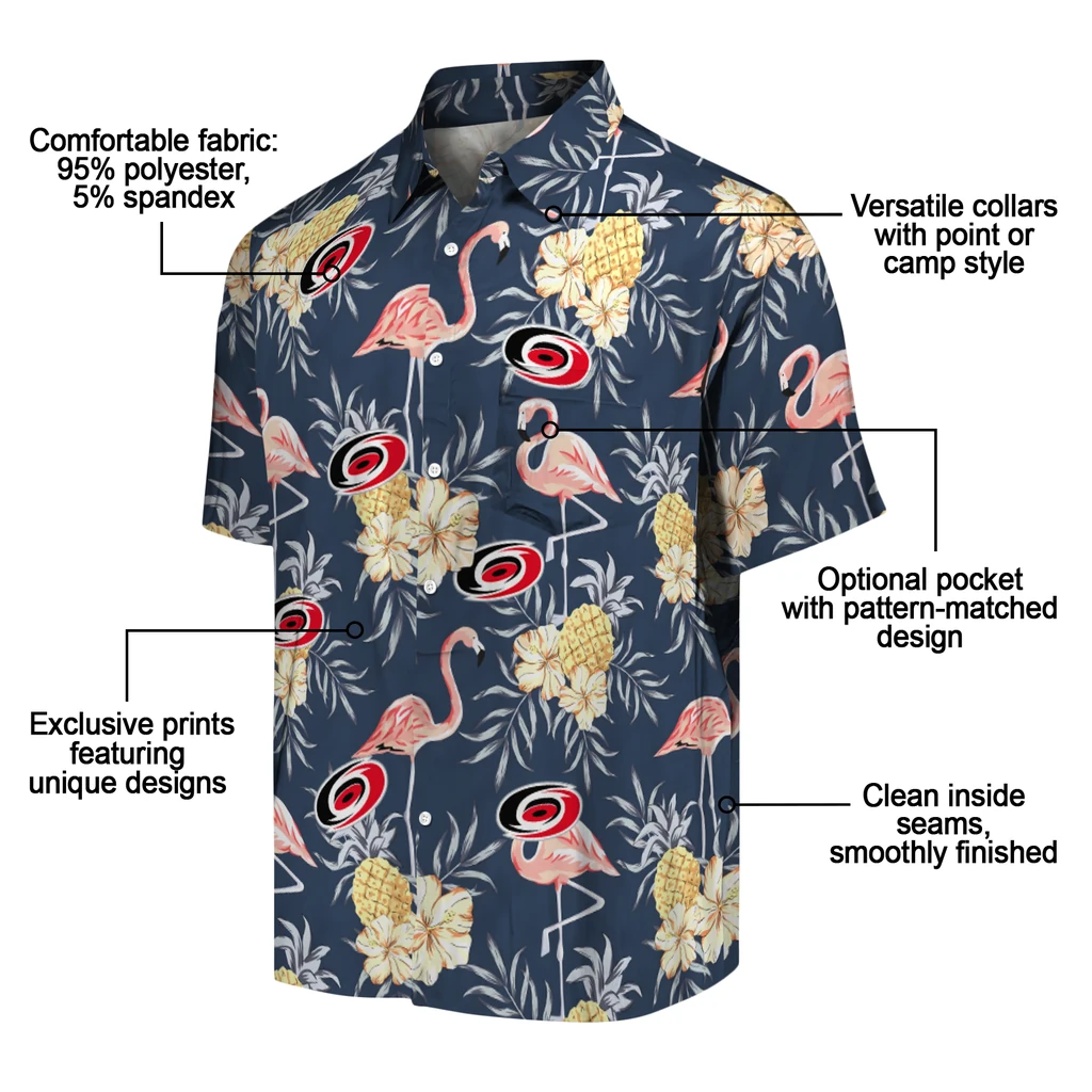 Carolina Hurricanes Hawaiian Shirt - Flamingo Hibiscus 5 Carolina Hurricanes Hawaiian Shirt - Flamingo Hibiscus - Image 5