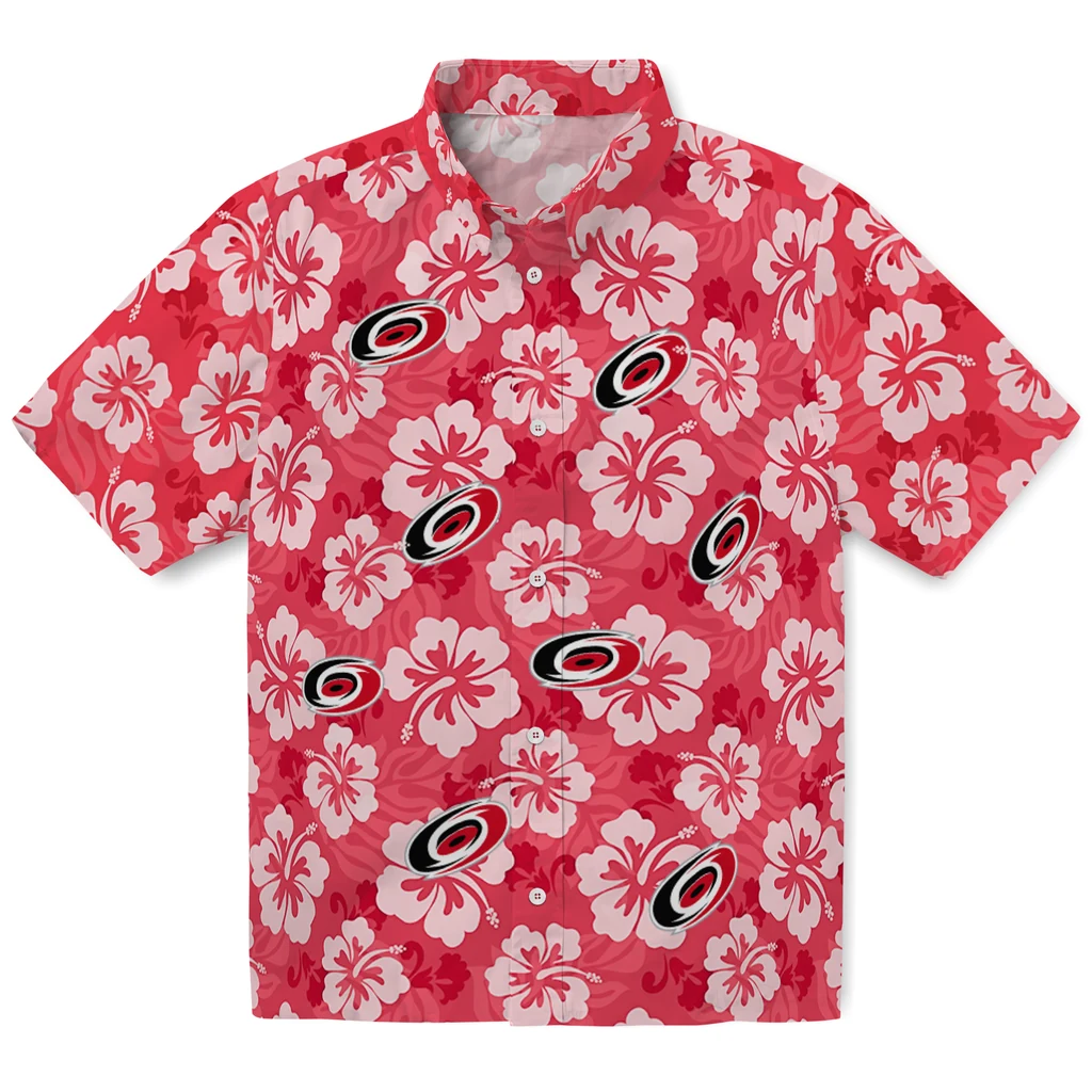 Carolina Hurricanes Hawaiian Shirt - Hibiscus Cluster 1 Carolina Hurricanes Hawaiian Shirt - Hibiscus Cluster