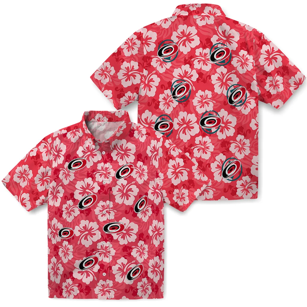 Carolina Hurricanes Hawaiian Shirt - Hibiscus Cluster 3 Carolina Hurricanes Hawaiian Shirt - Hibiscus Cluster - Image 3