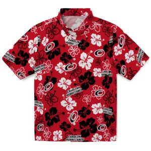 Carolina Hurricanes Hawaiian Shirt - Hibiscus Flower Design