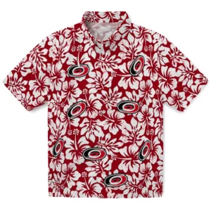 Carolina Hurricanes Hawaiian Shirt - Hibiscus Motif