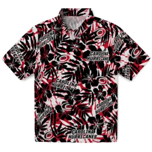 Carolina Hurricanes Hawaiian Shirt - Hibiscus Overlay
