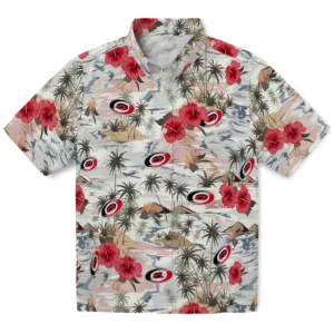 Carolina Hurricanes Hawaiian Shirt - Hibiscus Seaside