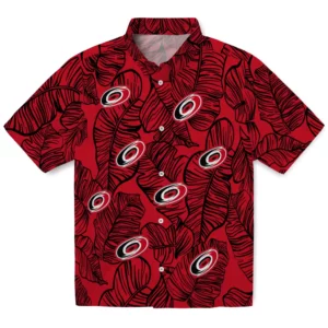 Carolina Hurricanes Hawaiian Shirt - Leaf Outline