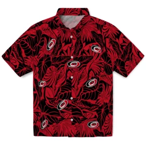 Carolina Hurricanes Hawaiian Shirt - Monstera Layer