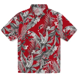 Carolina Hurricanes Hawaiian Shirt - Palm Leaves