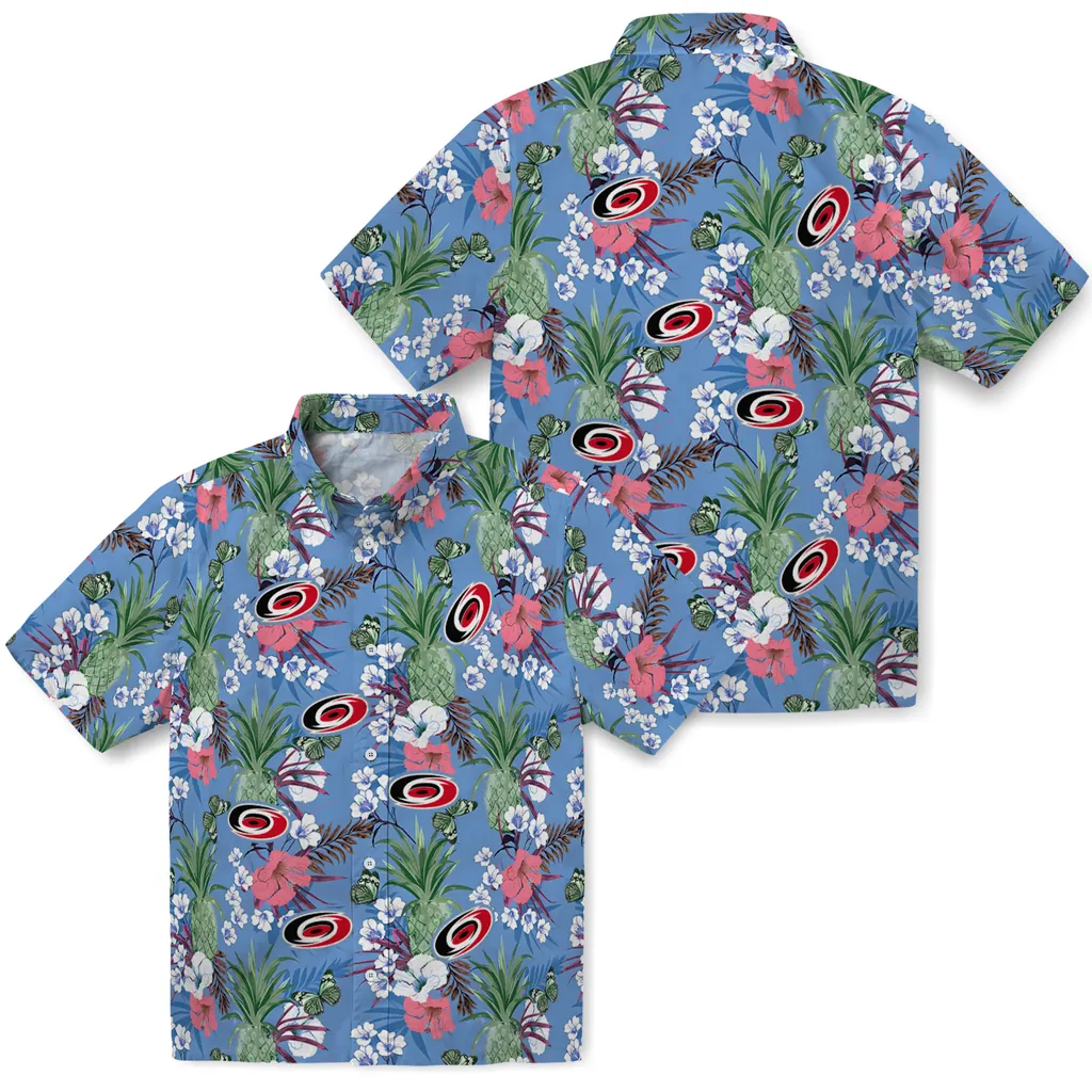Carolina Hurricanes Hawaiian Shirt - Pineapple Bouquet 3 Carolina Hurricanes Hawaiian Shirt - Pineapple Bouquet - Image 3