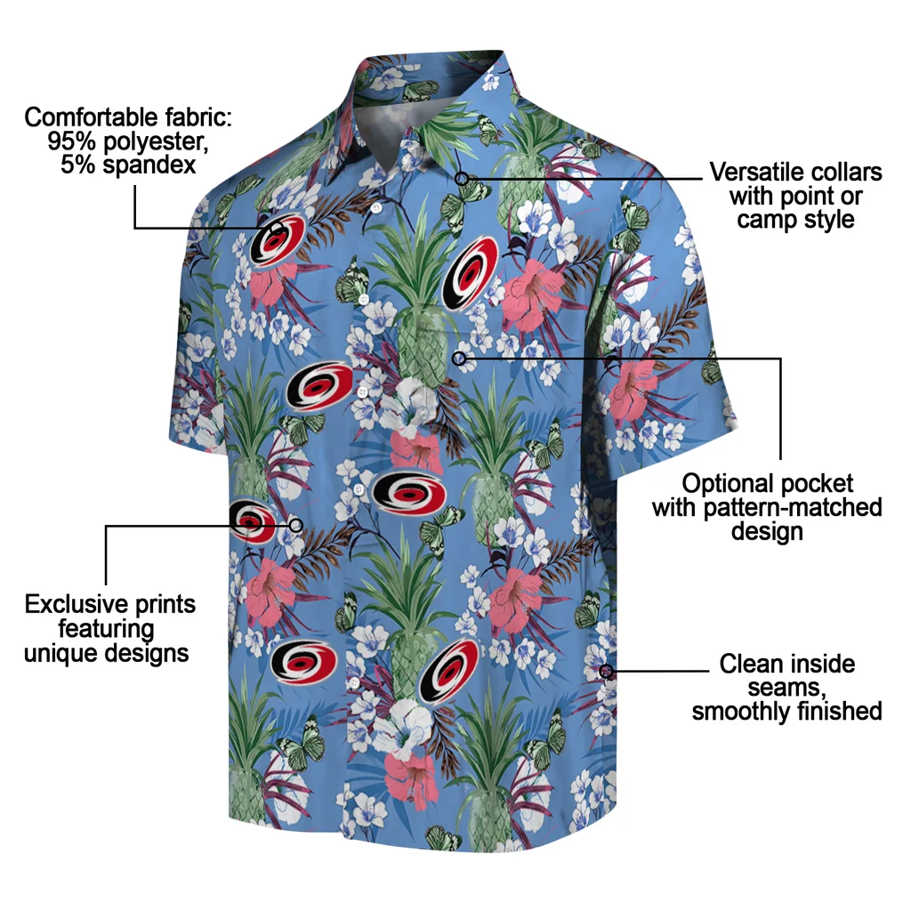 Carolina Hurricanes Hawaiian Shirt - Pineapple Bouquet 5 Carolina Hurricanes Hawaiian Shirt - Pineapple Bouquet - Image 5