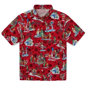 Carolina Hurricanes Hawaiian Shirt - Simpsons Christmas