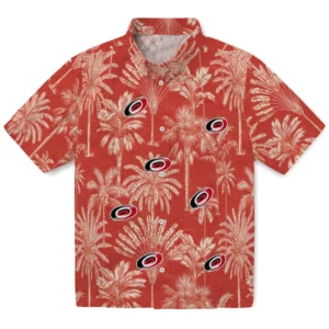 Carolina Hurricanes Hawaiian Shirt - Vintage Palm Tree