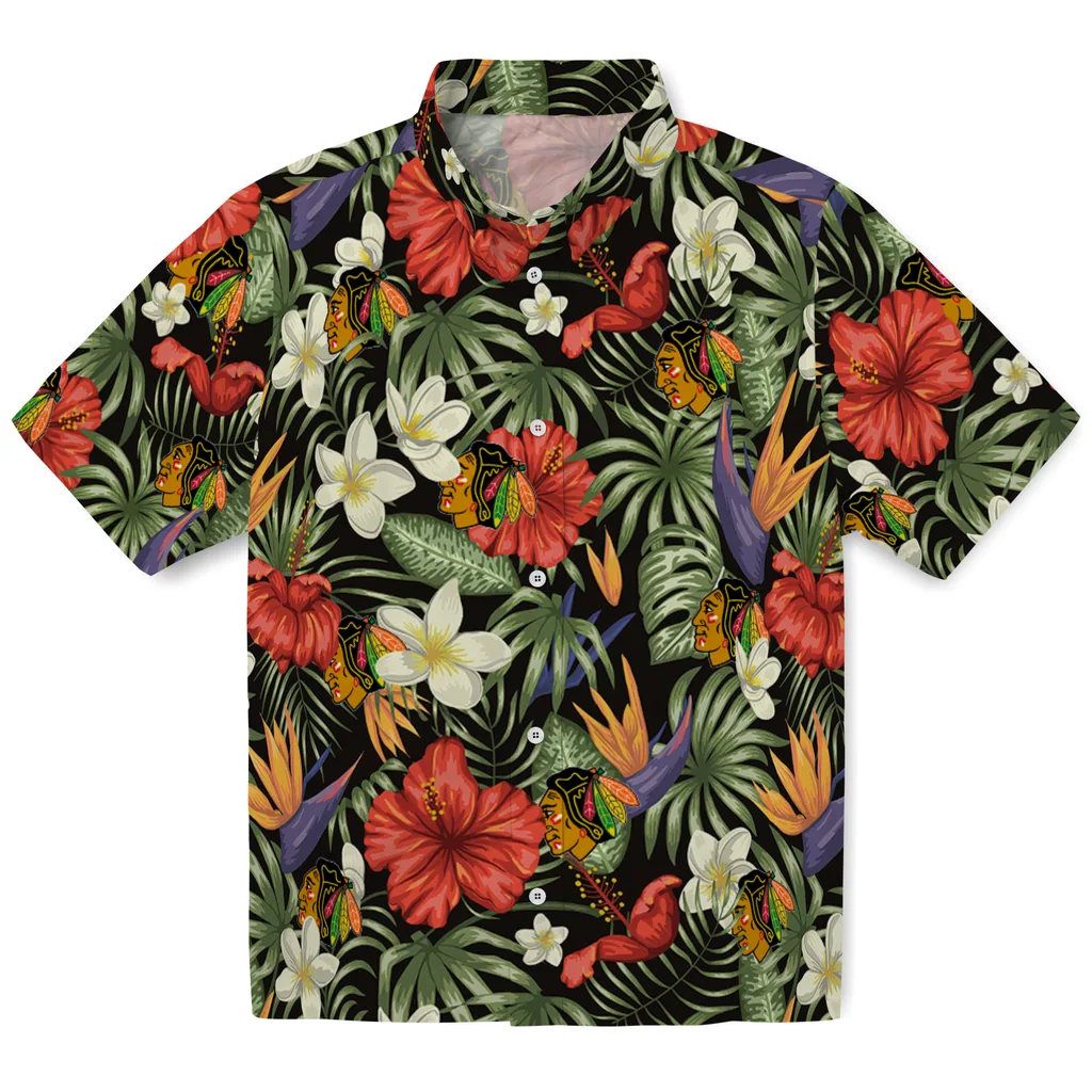 Chicago Blackhawks Hawaiian Shirt - Hawaii Floral Hibiscus 1 Chicago Blackhawks Hawaiian Shirt - Hawaii Floral Hibiscus