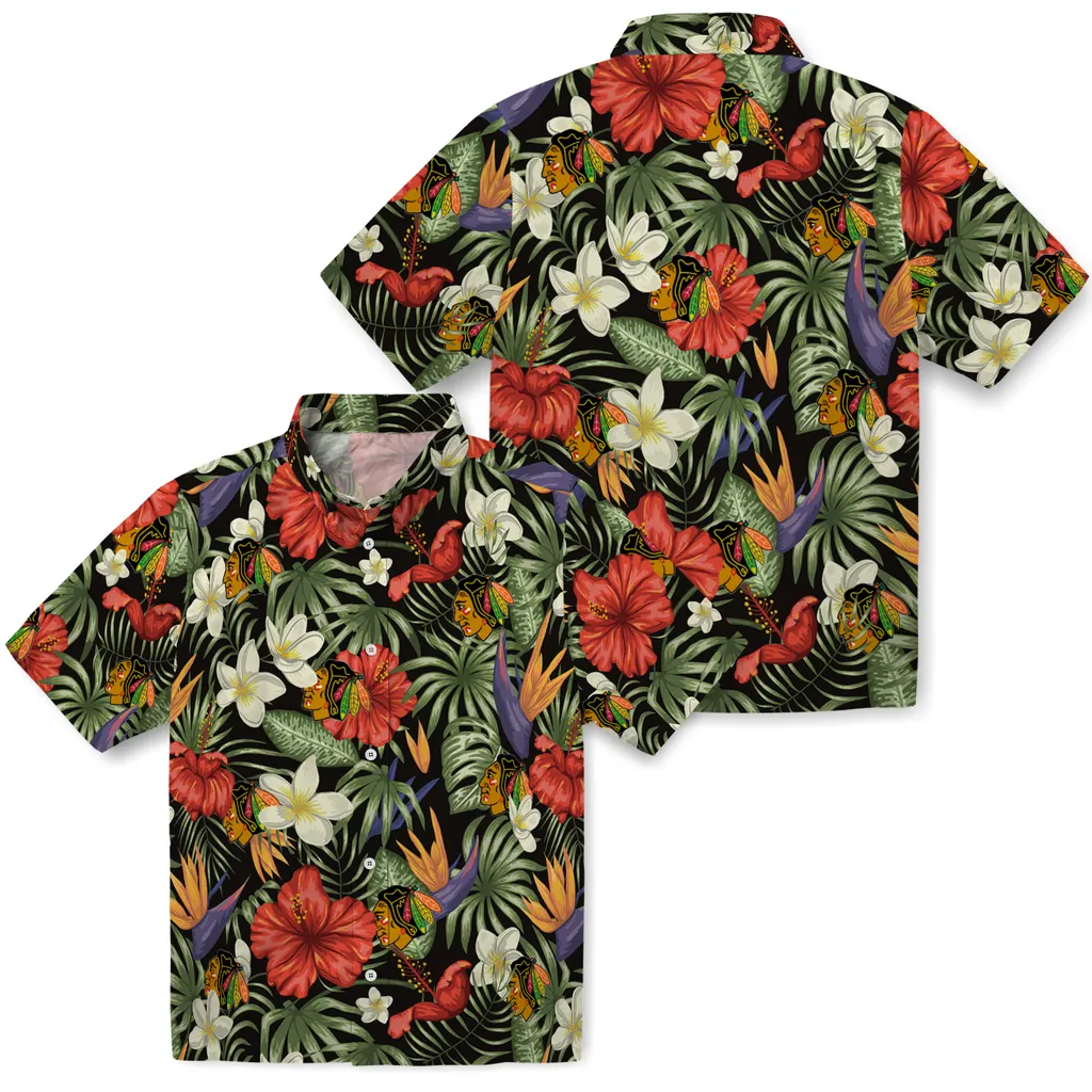Chicago Blackhawks Hawaiian Shirt - Hawaii Floral Hibiscus 3 Chicago Blackhawks Hawaiian Shirt - Hawaii Floral Hibiscus - Image 3