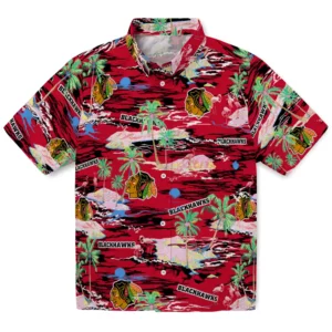 Chicago Blackhawks Hawaiian Shirt - Hawaii Island