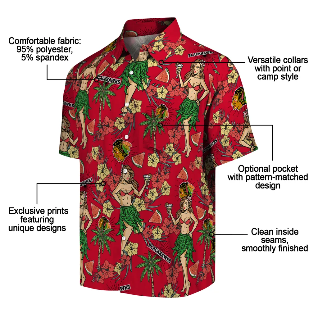 Chicago Blackhawks Hawaiian Shirt - Hawaiian Girls Design 5 Chicago Blackhawks Hawaiian Shirt - Hawaiian Girls Design - Image 5