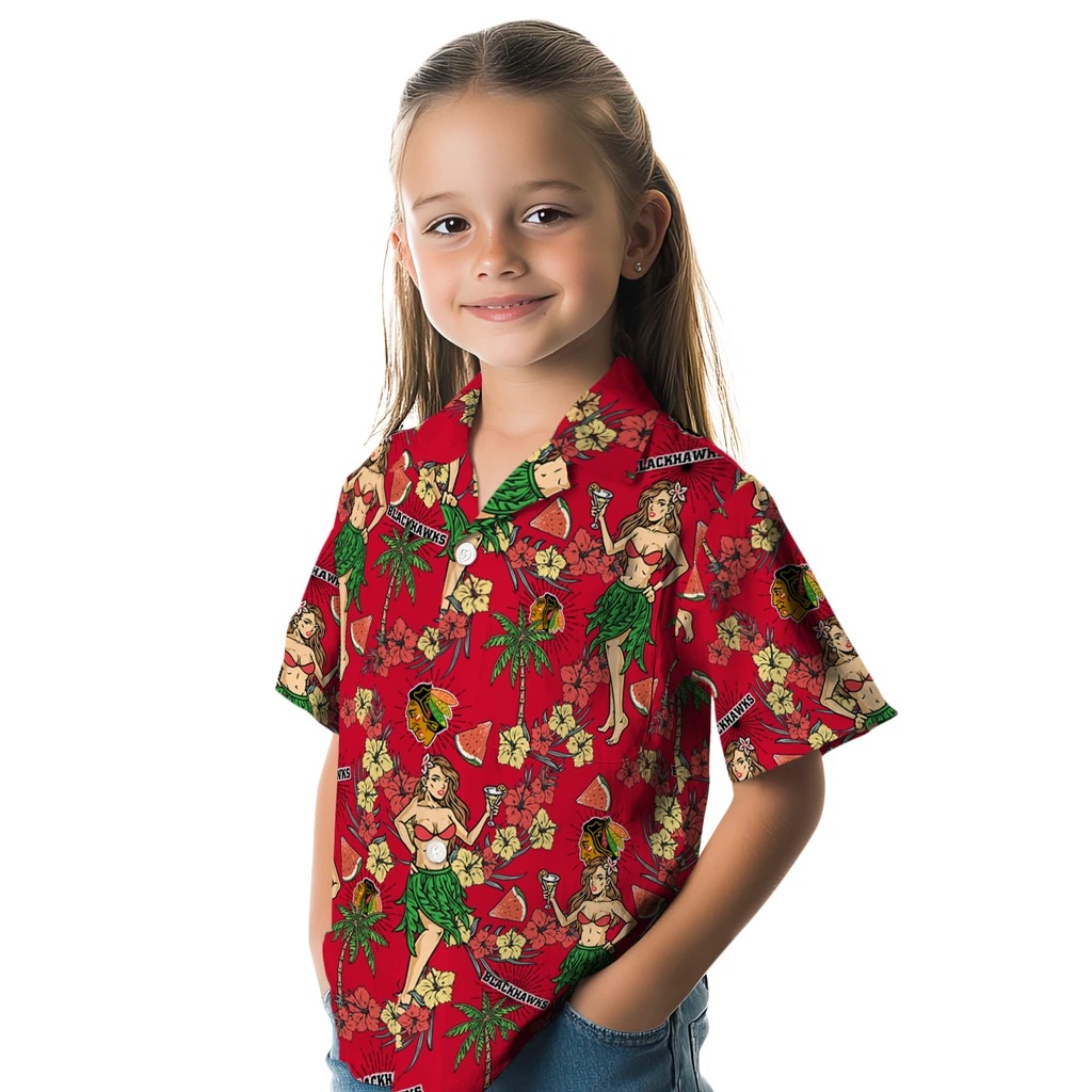 Chicago Blackhawks Hawaiian Shirt - Hawaiian Girls Design 6 Chicago Blackhawks Hawaiian Shirt - Hawaiian Girls Design - Image 6