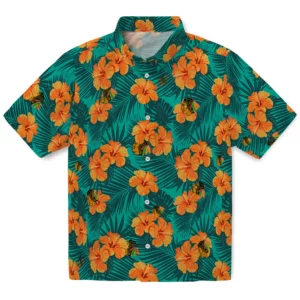 Chicago Blackhawks Hawaiian Shirt - Hibiscus and Palm Leaves