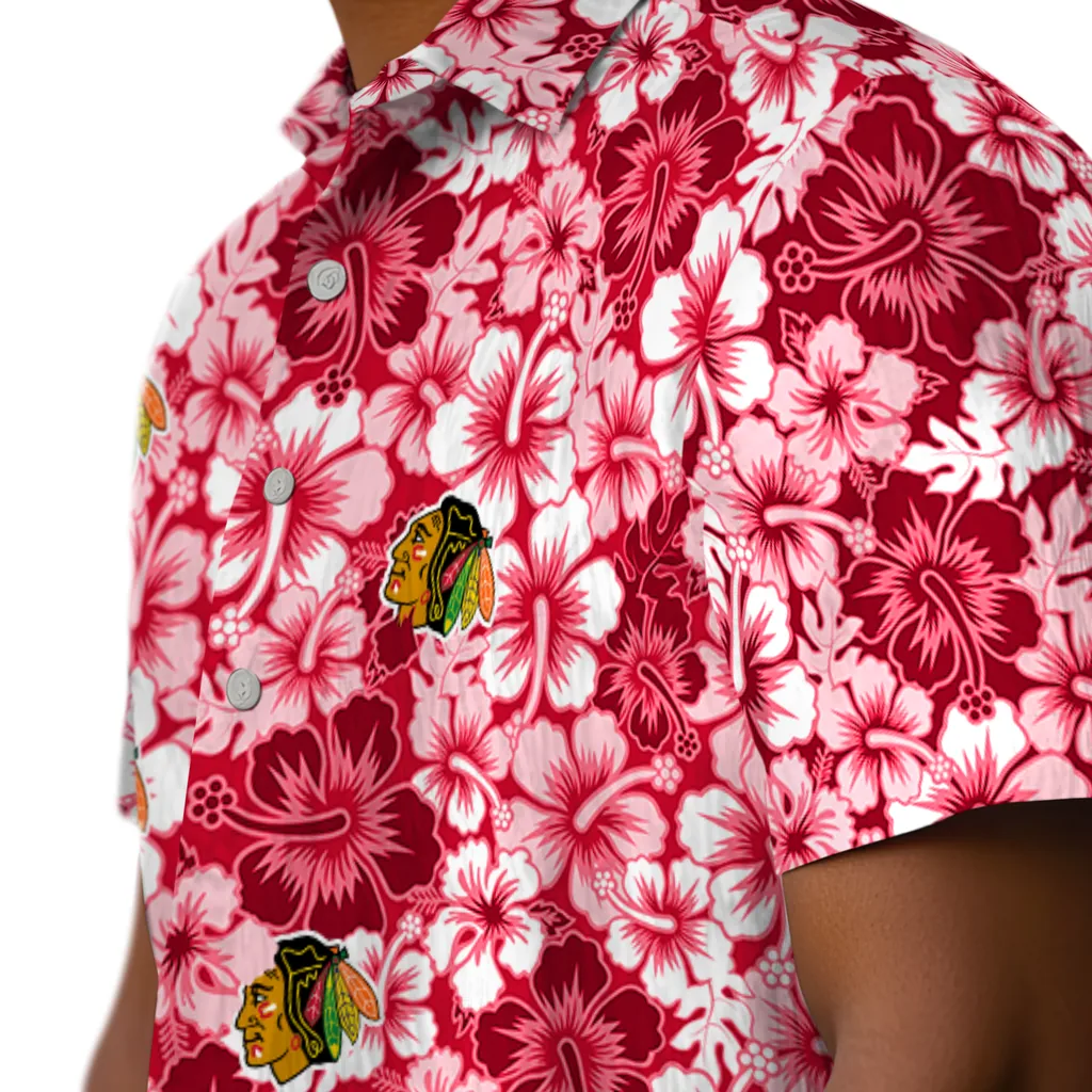 Chicago Blackhawks Hawaiian Shirt - Hibiscus Blooms 8 Chicago Blackhawks Hawaiian Shirt - Hibiscus Blooms - Image 8