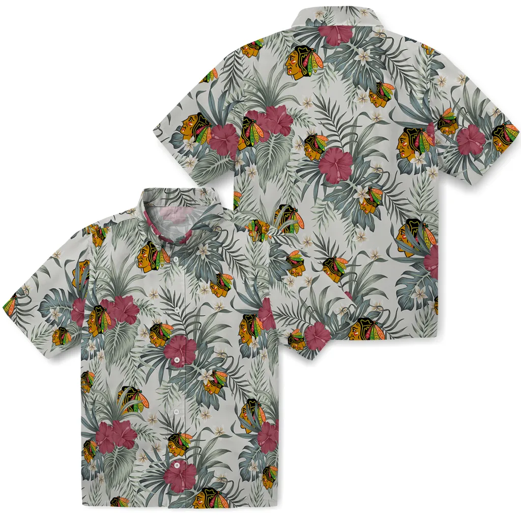Chicago Blackhawks Hawaiian Shirt - Hibiscus Designs 3 Chicago Blackhawks Hawaiian Shirt - Hibiscus Designs - Image 3