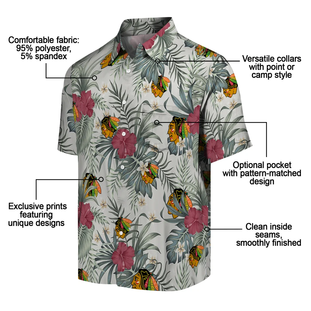 Chicago Blackhawks Hawaiian Shirt - Hibiscus Designs 5 Chicago Blackhawks Hawaiian Shirt - Hibiscus Designs - Image 5
