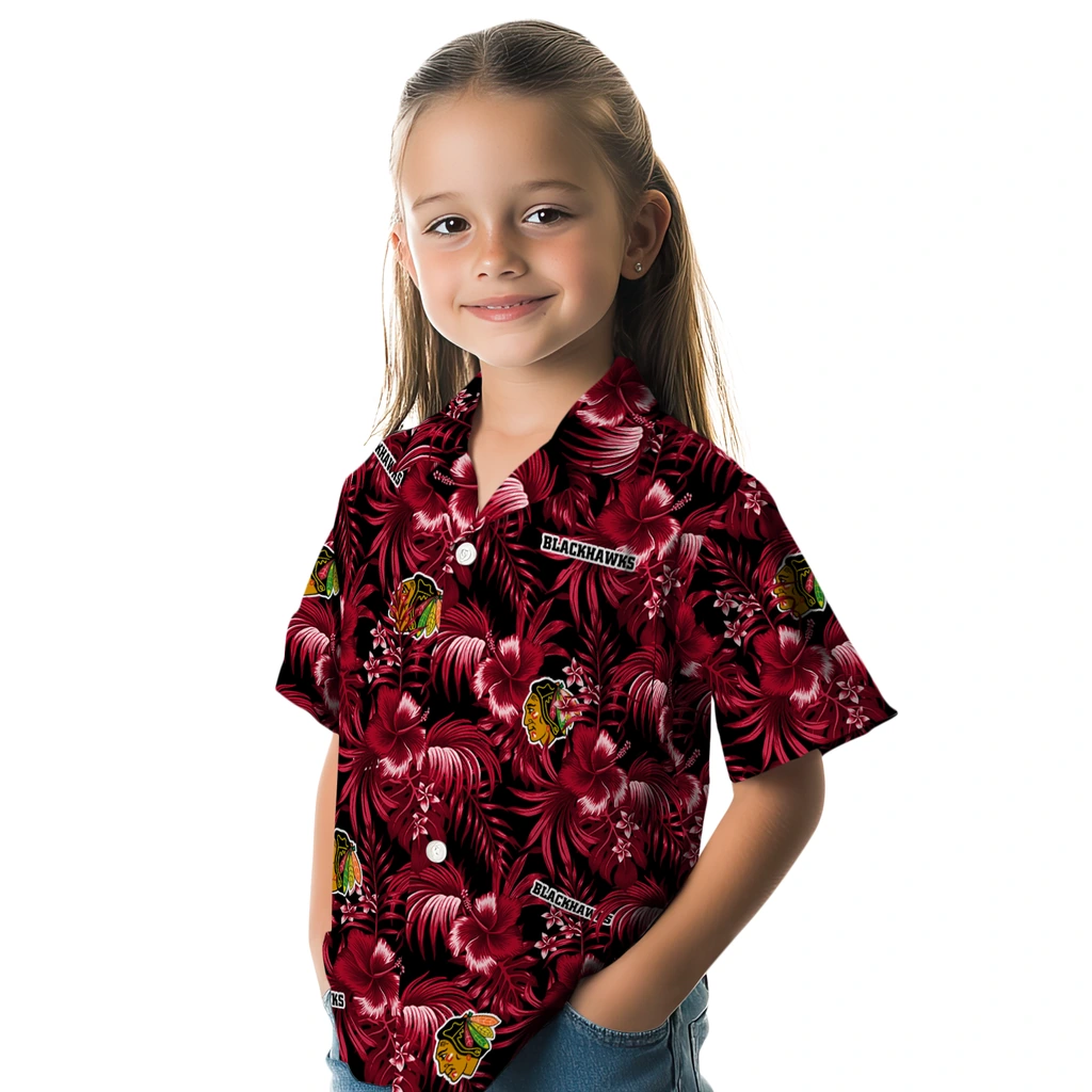Chicago Blackhawks Hawaiian Shirt - Hibiscus Exotica 6 Chicago Blackhawks Hawaiian Shirt - Hibiscus Exotica - Image 6