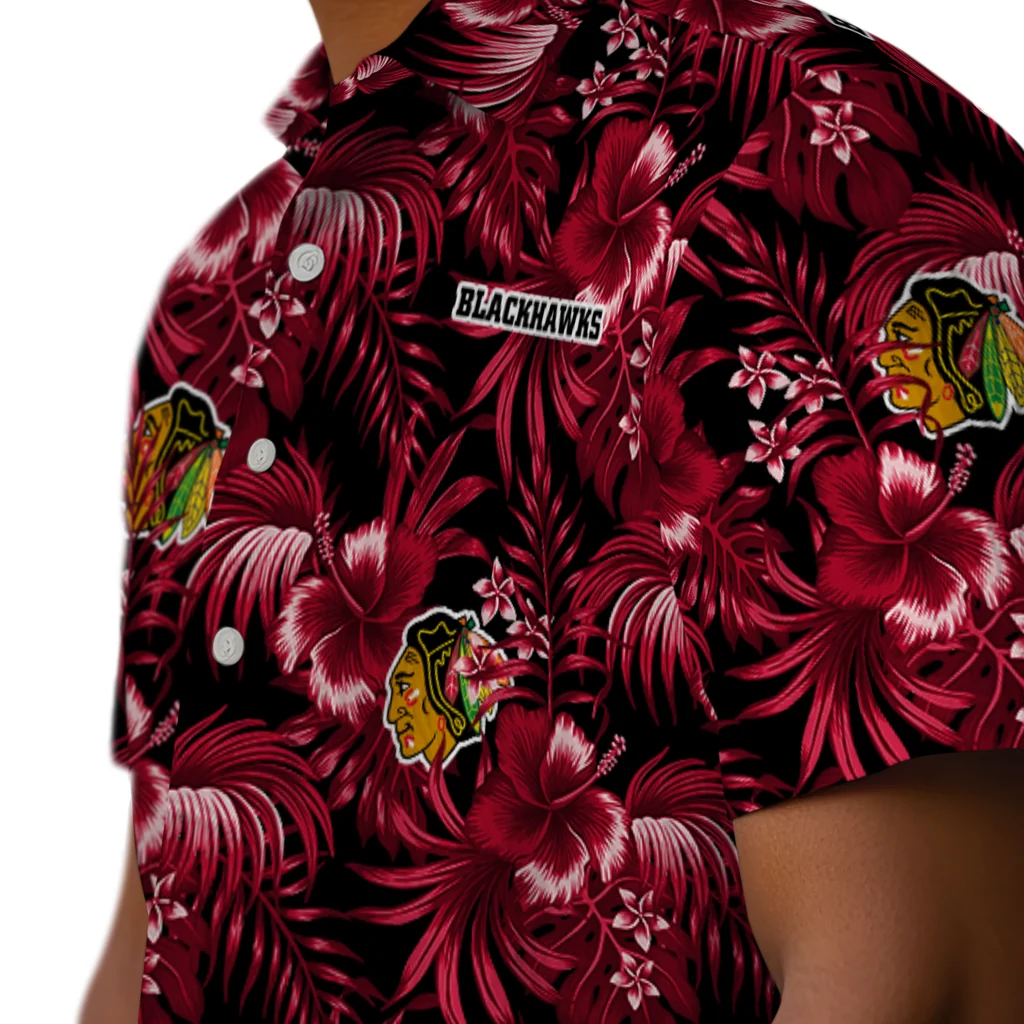 Chicago Blackhawks Hawaiian Shirt - Hibiscus Exotica 8 Chicago Blackhawks Hawaiian Shirt - Hibiscus Exotica - Image 8