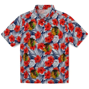 Chicago Blackhawks Hawaiian Shirt - Hibiscus Fiesta