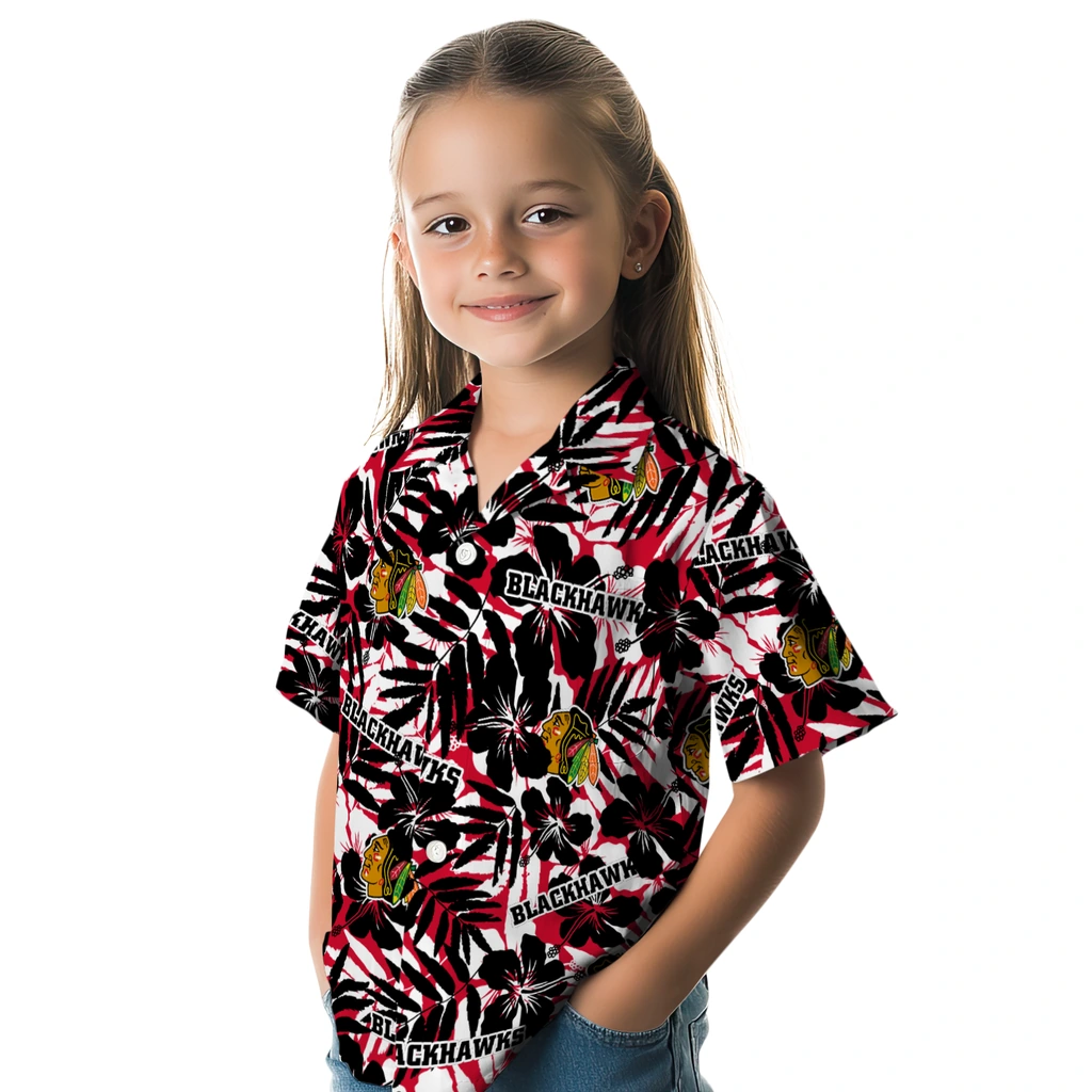 Chicago Blackhawks Hawaiian Shirt - Hibiscus Overlay 6 Chicago Blackhawks Hawaiian Shirt - Hibiscus Overlay - Image 6