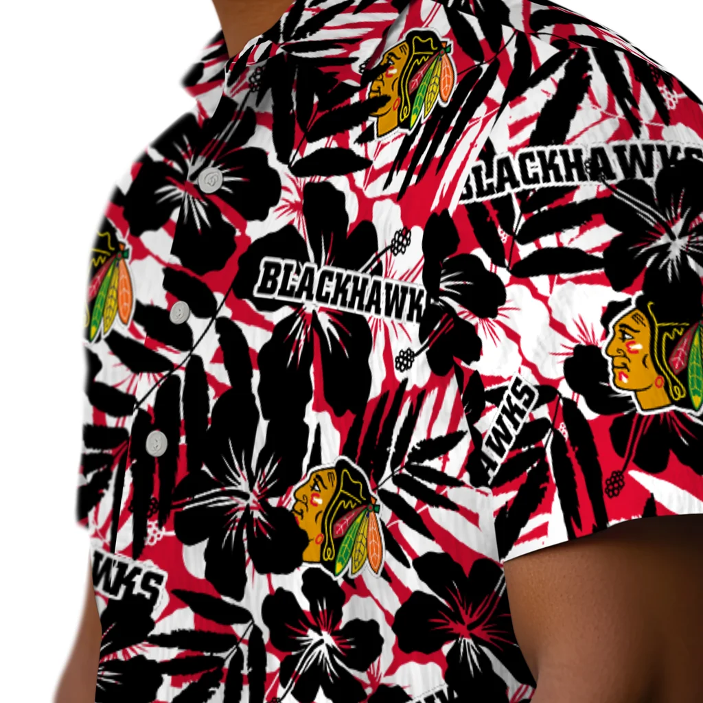 Chicago Blackhawks Hawaiian Shirt - Hibiscus Overlay 8 Chicago Blackhawks Hawaiian Shirt - Hibiscus Overlay - Image 8