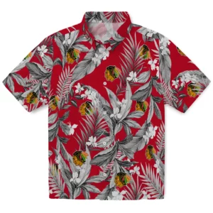 Chicago Blackhawks Hawaiian Shirt - Palm Leaves