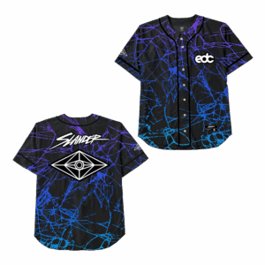 EDC Merch EDC x Slander Fracture Baseball Jersey Music Lovers Gifts For Fans