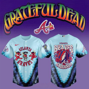 Atlanta Braves Grateful Dead 60th Anniversary Special Baseball Jersey Atlanta Braves Merch