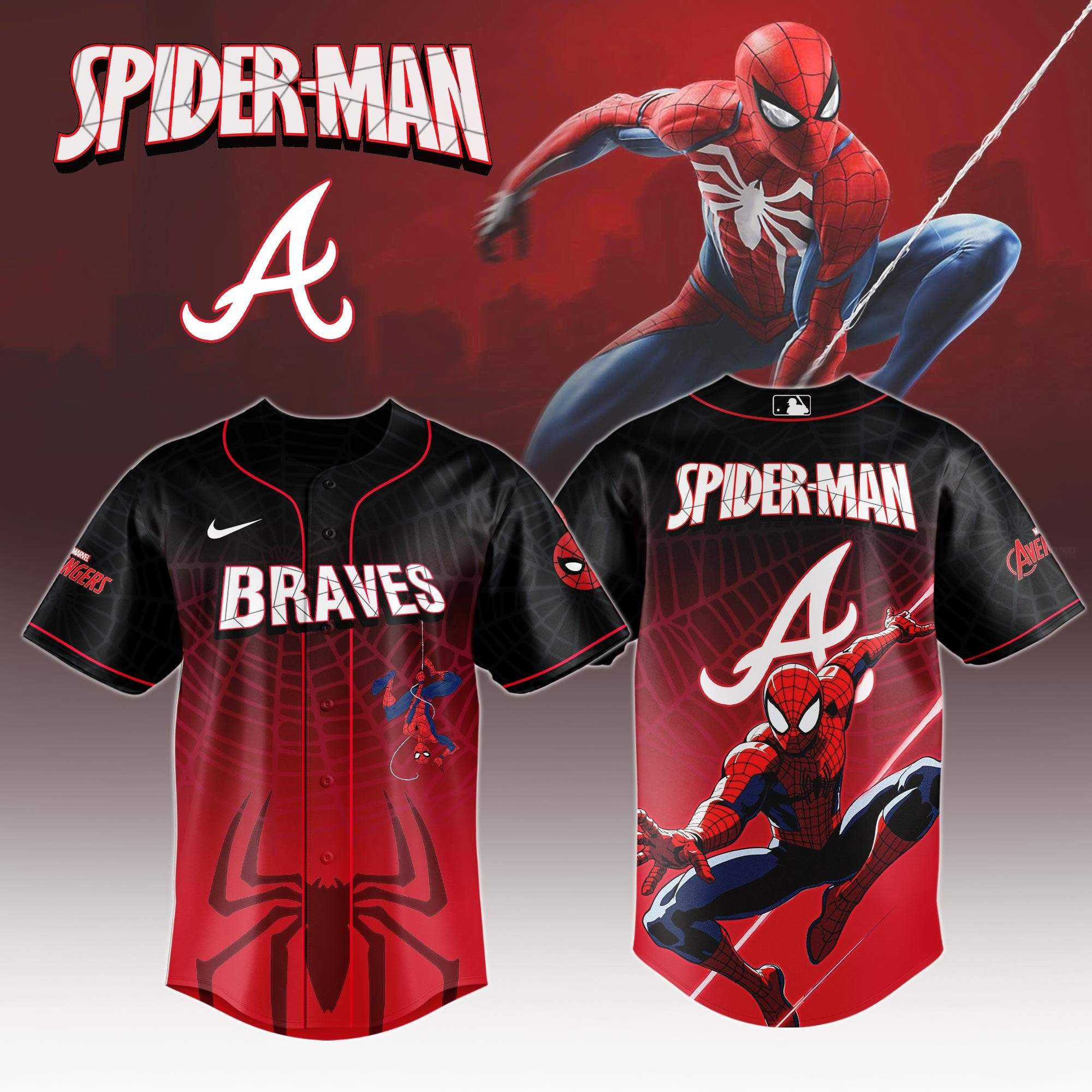 Atlanta Braves x Spider Man Game Night Special Edition Jersey Atlanta Braves Merch 1 Atlanta Braves x Spider Man Game Night Special Edition Jersey Atlanta Braves Merch