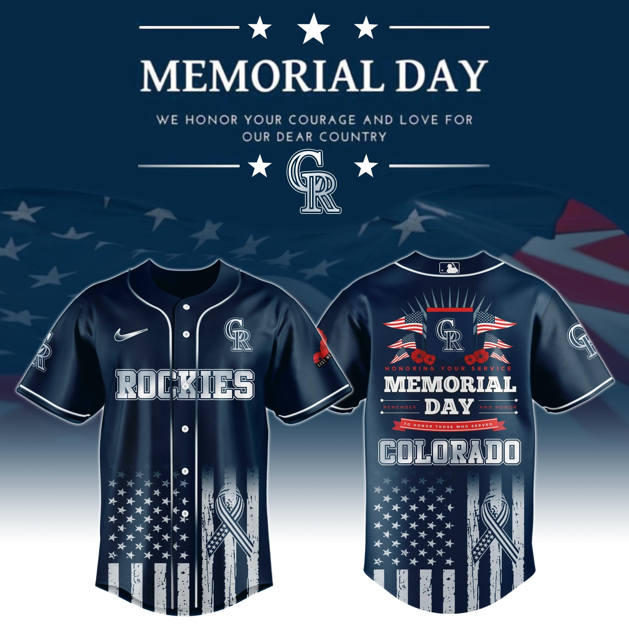 Colorado Rockies Special Memorial Day Edition Jersey Colorado Rockies Merch 1 Colorado Rockies Special Memorial Day Edition Jersey Colorado Rockies Merch