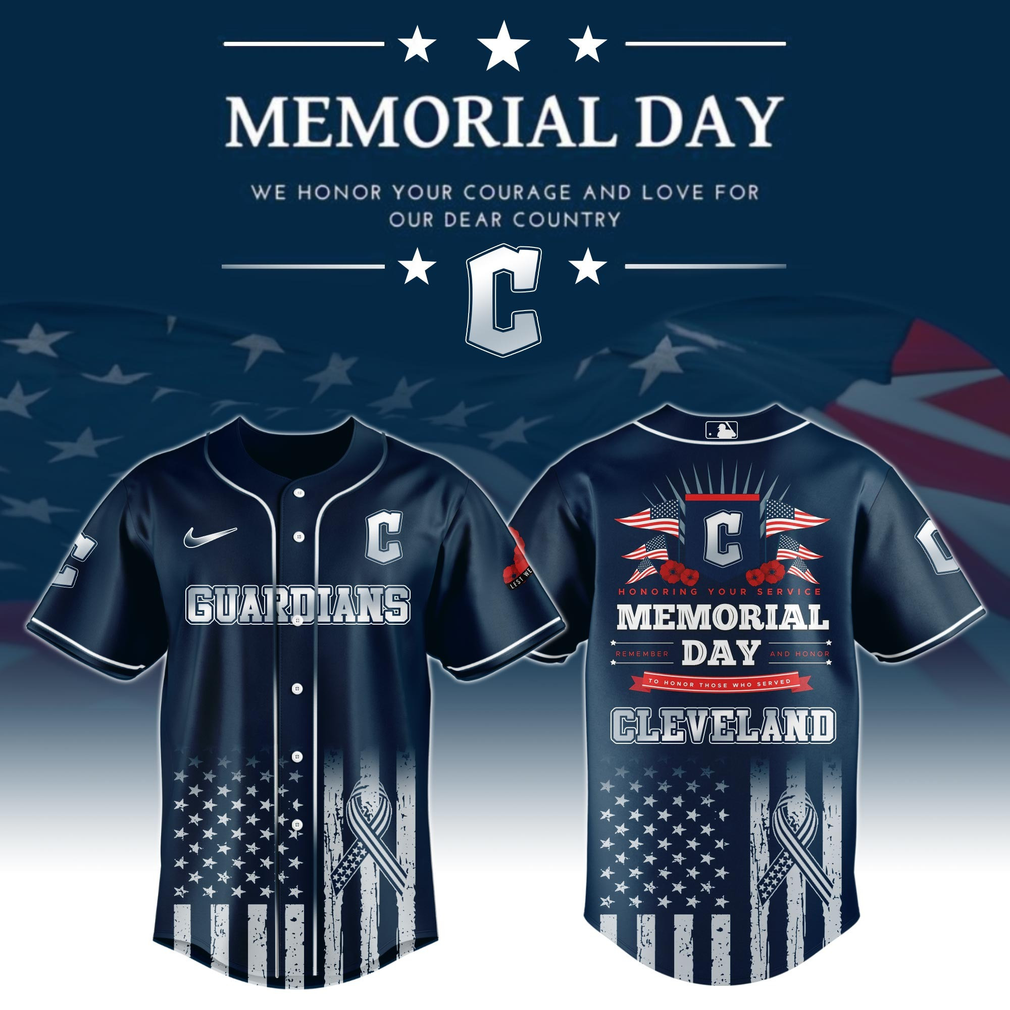 Cleveland Guardians Special Memorial Day Edition Jersey Guardians Merch 1 Cleveland Guardians Special Memorial Day Edition Jersey Guardians Merch