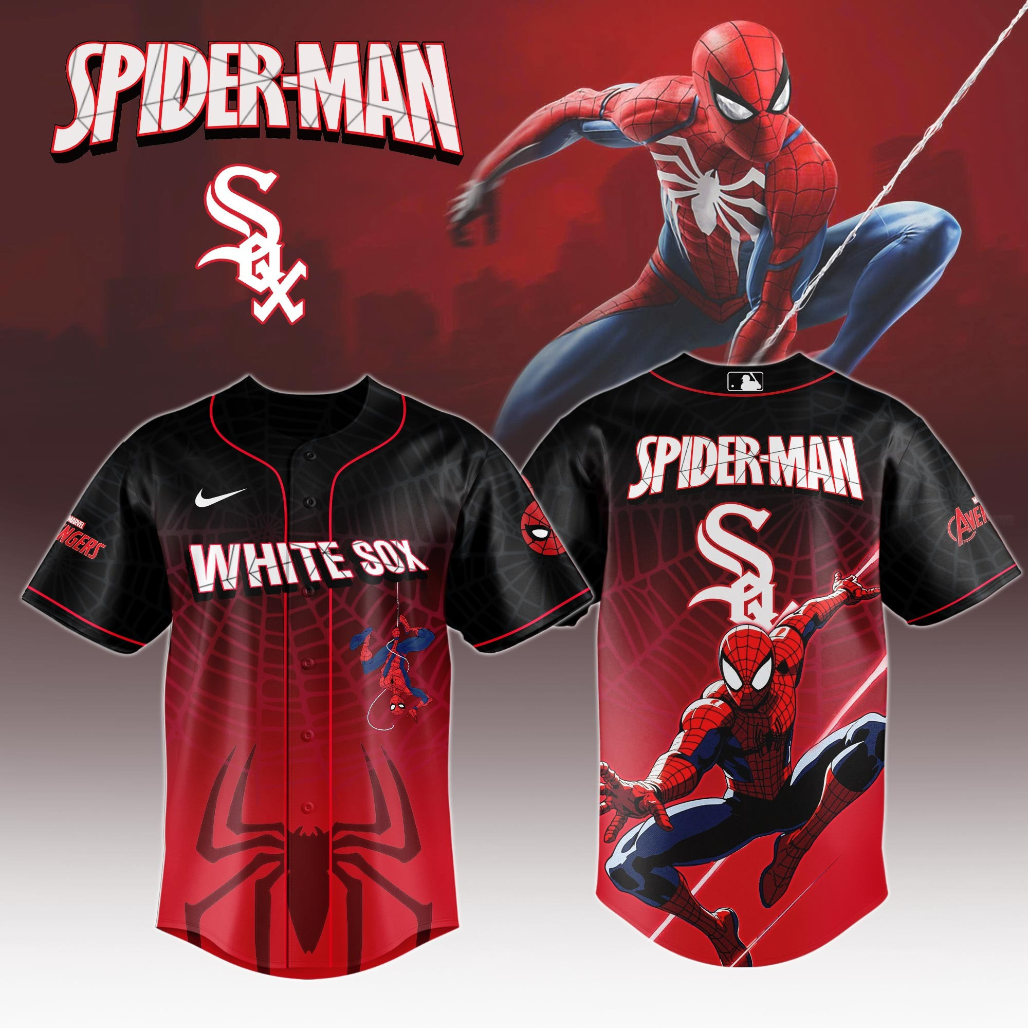 Chicago White Sox x Spider Man Game Night Special Edition Jersey Chicago White Sox Merch 1 Chicago White Sox x Spider Man Game Night Special Edition Jersey Chicago White Sox Merch