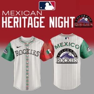Colorado Rockies 2025 Mexican Heritage Night Striped Jersey Colorado Rockies Merch Fans Gifts