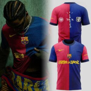 FC Barcelona x Travis Scott 2025 Jersey Travis Scott Barcelona Merch Useful Gifts For Dad