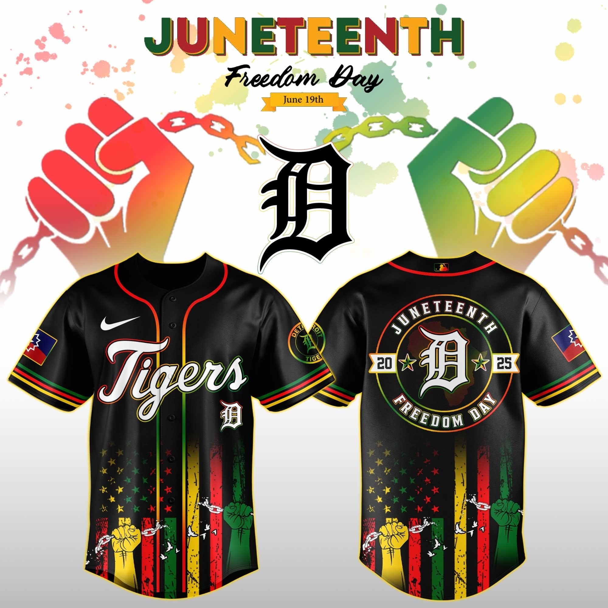 Detroit Tigers Juneteenth Day 2025 Special Jersey Detroit Tigers Merch Fathers Day Presents 1 Detroit Tigers Juneteenth Day 2025 Special Jersey Detroit Tigers Merch Fathers Day Presents