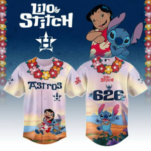 Houston Astros Lilo And Stitch Baseball Jersey Houston Astros Merch Baseball Team Gift Ideas