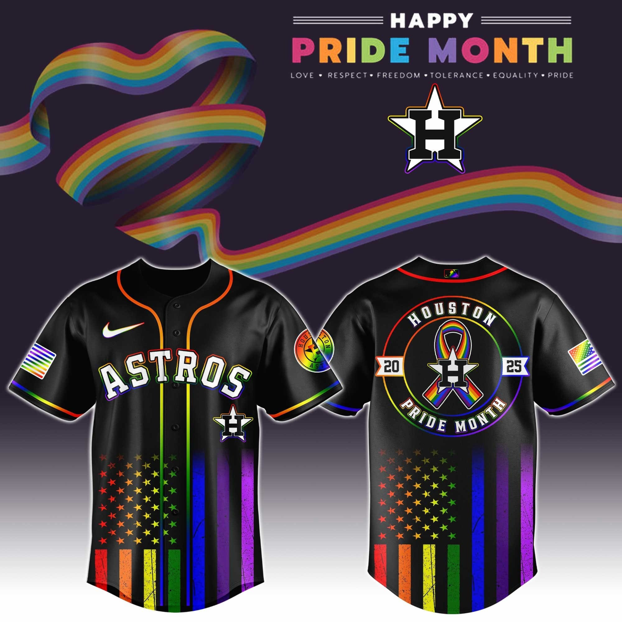 Houston Astros 2025 Pride Month Special Baseball Jersey Houston Astros Merch Best Gifts For Dad 1 Houston Astros 2025 Pride Month Special Baseball Jersey Houston Astros Merch Best Gifts For Dad