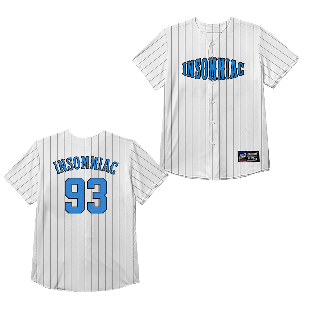 EDC Merch Insomniac Pinstripe Baseball Jersey Gifts For Music Fans 1 EDC Merch Insomniac Pinstripe Baseball Jersey Gifts For Music Fans