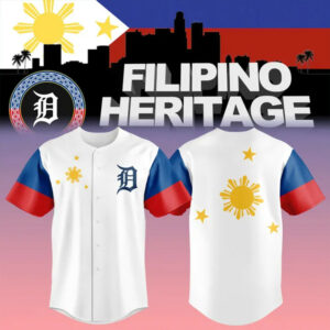 2025 Detroit Tigers Filipino Heritage Night Jersey Best Gifts For Baseball Fans