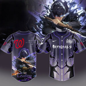 2025 Washington Nationals x Solo Leveling Baseball Jersey Best Gifts For Baseball Fans