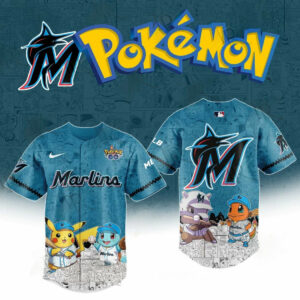 2025 Miami Marlins Pokemon Go Special Edition Baseball Jersey Baseball Father's Day Gifts