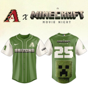 Arizona Diamondbacks x A MINECRAFT MOVIE Night Jersey Fan Merch Gifts For Him