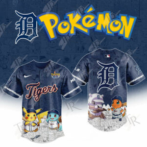 2025 Detroit Tigers Pokemon Go Special Edition Baseball Jersey Gifts For Baseball Fans