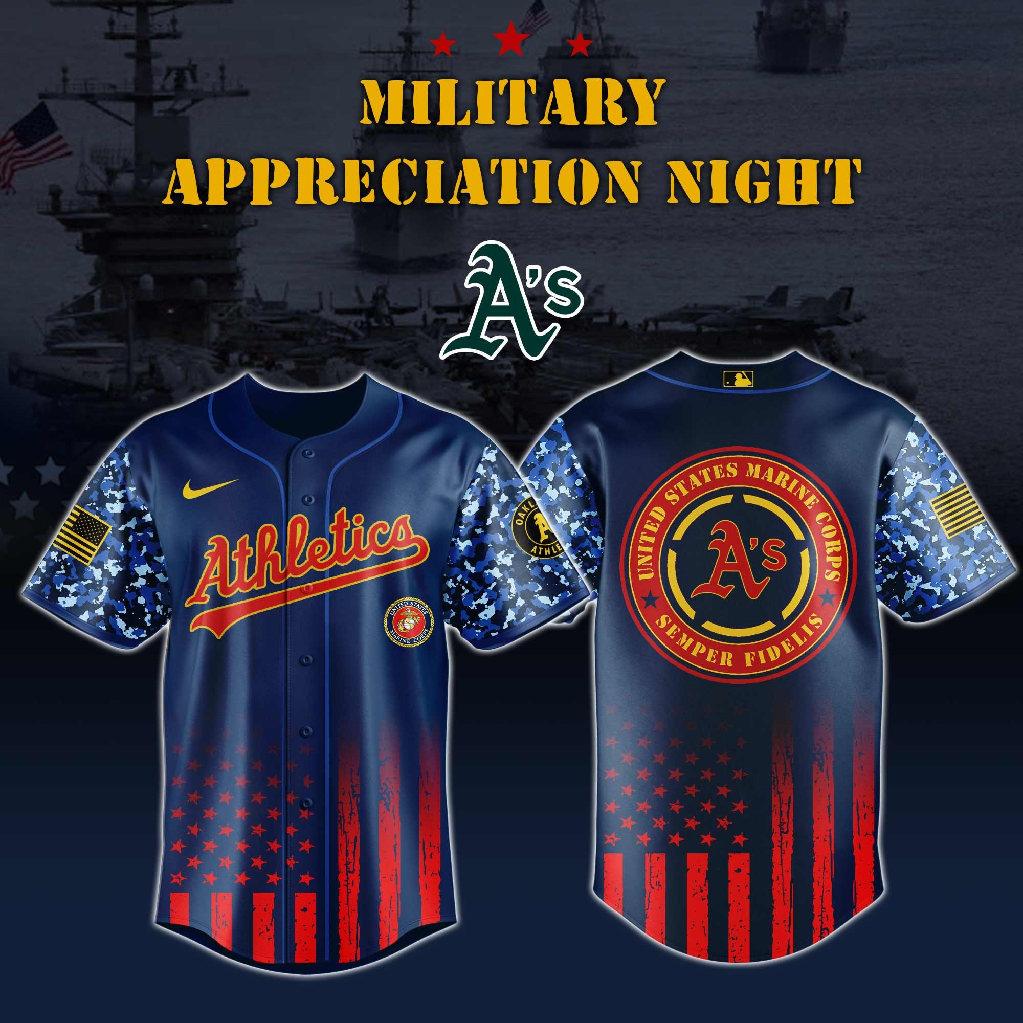 Athletics x Marine Corps Military Appreciation Night Jersey Editions 2025 Athletics Merch 1 Athletics x Marine Corps Military Appreciation Night Jersey Editions 2025 Athletics Merch