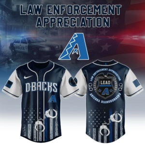 Arizona Diamondbacks Law Enforcement Appreciation Day Jersey Thin Blue Line Baseball Gifts